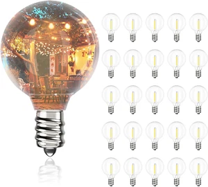 25 Pack G40 Replacement Bulb LED, E12 Screw Base, Plastic Retro Style Dimmable L - Picture 1 of 9
