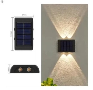 LAMPADA DA PARETE IMPERMEABILE A ENERGIA SOLARE 4 LED CASA GIARDINO GARAGE - Foto 1 di 7