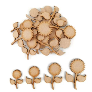 Girasol MDF Formas Artesanales Madera Hojas en Blanco Verano Decoración Adorno - Imagen 1 de 4
