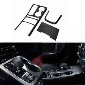 Carbon Fiber ABS Gear Shift Panel Front Cup Holder Cover Trim For Kia Stinger - Zdjęcie 1 z 5