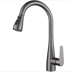 Kitchi 3 Modes Pull-Out Kitchen Faucet 304 Stainless Steel in Gunmetal Black - Picture 1 of 10