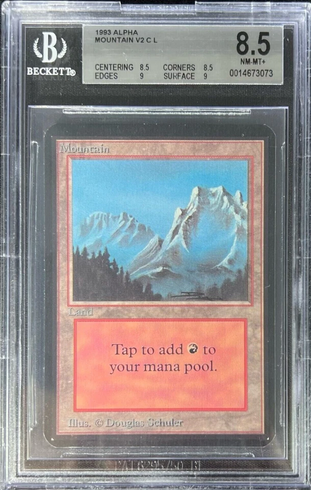 = Mountain V2 (Alpha) = BGS 8.5 NM-MT+ MTG Magic the Gathering - Image 1 of 1