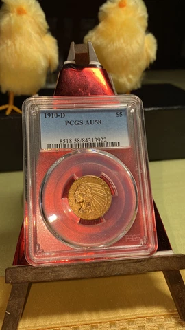 1910 D GOLD USA $5 INDIAN HEAD EAGLE COIN PCGS AU 58,  POP 432  MINTAGE IS 193K Cover