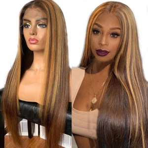 Peluca 8A Highlight Rubia Brasileña Remy 13x6 Encaje Frontal Cabello Humano Prearrancada - Imagen 1 de 11