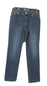 Cherokee Girls Skinny Denim Jeans Size 8 Wash Blue Zipup Pockets Stretch  - Picture 1 of 7