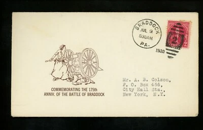 US FDC #688 Mauck M-5 1930 Braddock PA Battle of Braddock  - Image 1 of 2