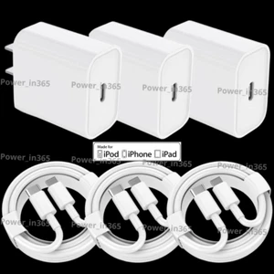 USB-C PD Fast Charger Cable 20W Power Adapter Block For iPhone 14 13 12 11 Pro X - Picture 1 of 16