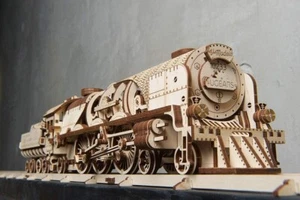 Mechanisches UGEARS Holz 3D Puzzle Modell V-Express Dampfzug Bauset - Bild 1 von 9