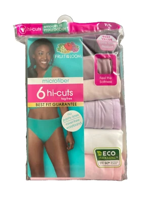 Fruit of the Loom Women’s Microfiber 6 Hi-Cuts size 7/L - Image 1 of 2