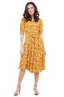 Dress Lush mustard in flowers Size 4, 6 US Fashionable NEW High Quality