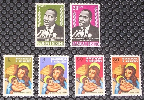 Samoa 298-299 (Martin Luther King Jr.) and 300-303 (Christmas) MNH Cover