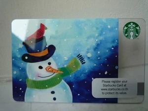 Tarjeta de regalo Starbucks Tailandia Navidad hombre de nieve edición especial 2016 con manga - Imagen 1 de 3