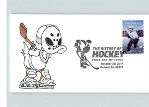 Hand Painted ICE HOCKEY with Donald Duck in Mask, # 1 of 1 made, First Day of Is - Picture 1 of 1