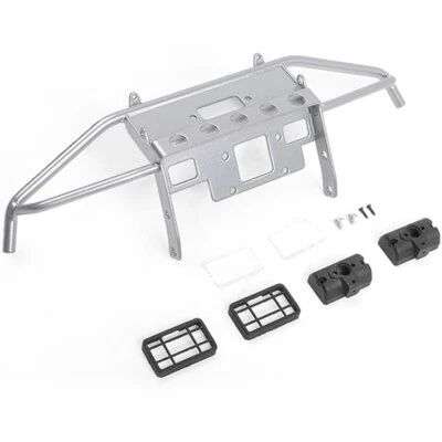 RC4WD VVV-C0929 Guardian Steel Front Winch Bumper Silver w/ Lights : SCX10 II - Image 1 of 4