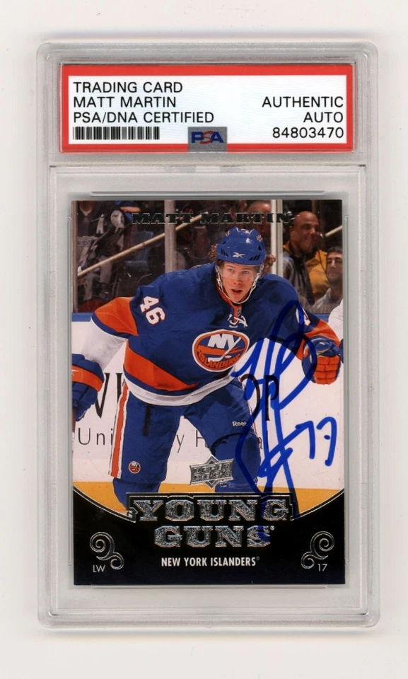Matt Martin 2010-11 Upper Deck #233 Young Guns Rookie RC Signed PSA Auto - Image 1 of 1