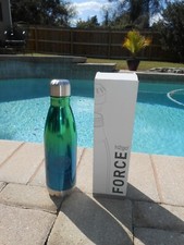 Lot 2 H2go Force Stainless Steel Hot Cold Insulated 17 oz Blue Green Iridescent