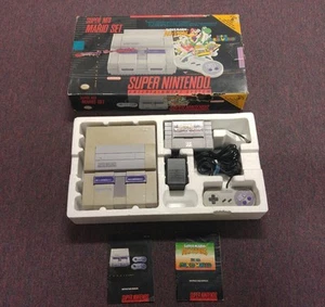 Super Nintendo Mario Set Box Super Mario All Stars+Super Mario World (VERY RARE) - Picture 1 of 11