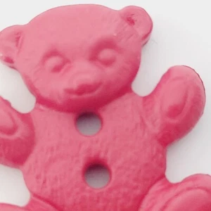 Red Teddy Bear Button 25mm, Pack Of 5 - Picture 1 of 6