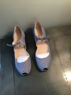 All Black Brand- Blue Peep Toe Pump - Image 1 of 4