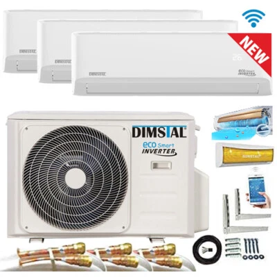 3x 3,5kW 12000btu 3x4m Quick Connect WiFi Multi Split Klimaanlage 3x Innengeräte - Bild 1 von 4