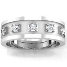 0.29 Ct Natural Diamond Engagement Mens Ring 14K Solid White Gold Band Size 9 10