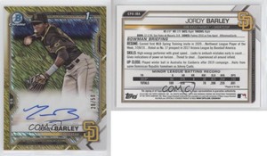 2021 Bowman Chrome Prospect HTA Gold Shimmer Refractor /50 Jordy Barley Auto
