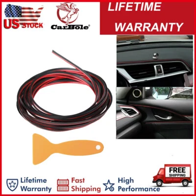 16ft RED Car Gap Filler DIY Flexible Insert Line Interior Molding Trim Strips - Image 1 of 4