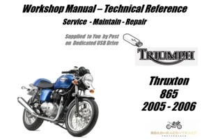 Triumph Thruxton 865 Service Repair Workshop Manual USB 2005 - 2006 - Picture 1 of 9