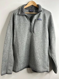 Patagonia Better Sweater 1/4 Zip Pullover Mens Large Gray Heather Fleece Pocket - Picture 1 of 10