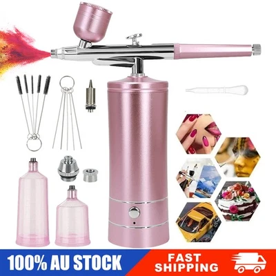 Portable Airbrush Kit Compressor Paint Cordless Handheld USB Air Brush Spray Gun - image 1 of 4