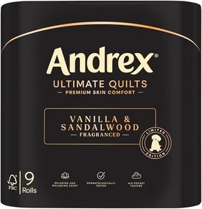 Andrex Ultimate Quilts Toilettenpapier - Vanille und Sandelholz Duft - 9er Pack - Bild 1 von 4