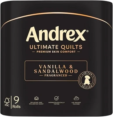 Andrex Ultimate Quilts Toilet Roll - Vanilla and Sandalwood Fragrance - 9 Pack - Image 1 of 4