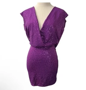 Va Va Voom Womens Purple Sequin Mini Dress Size Small - Picture 1 of 13
