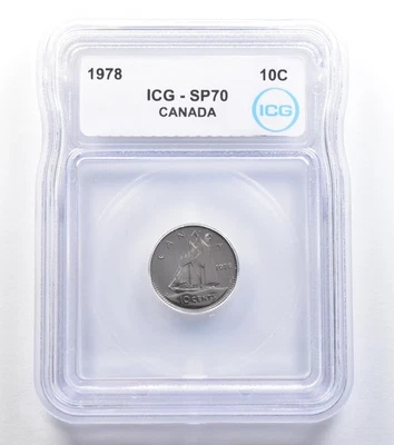 1978 Canada 10 Cents SP70 ICG *7829 - Image 1 of 3