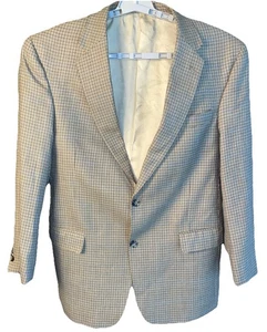 Hart Schaffner Marx Gold Trumpeter 2-Button Houndstooth Sport Coat Mens 44R USA - Picture 1 of 8