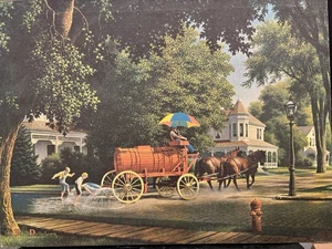 Paul Detlefsen “Happy Days” On Canvas 1966 Bright Colors 24”x 18” Canvas Rare - Picture 1 of 14