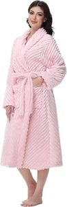 Premium Robes for Women - Super Soft Cozy Fleece Womens Robe Plush Long Bathrobe - Picture 1 of 5