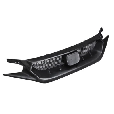 FRP JS Style Mesh Front Center Grille For 2016-2022 Honda Civic 10th FK7 FK8 FC1 - Image 1 of 4
