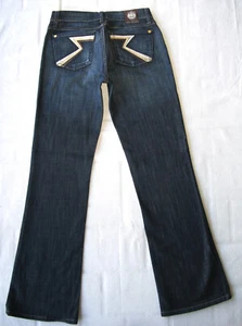 Rock & Republic Kasandra Low Boot Jeans Women Sz 28 Fit-Dark Blue Distressed L31 - Picture 1 of 11