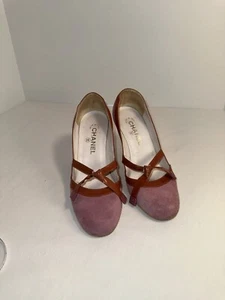 Chanel pumps - 7.5 (38) - Pink Suede - White Heels - Picture 1 of 6