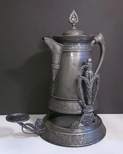 Antiker viktorianischer Rogers Smith & Co versilberter kippbarer Wasserkaffeekrug - Bild 1 von 12