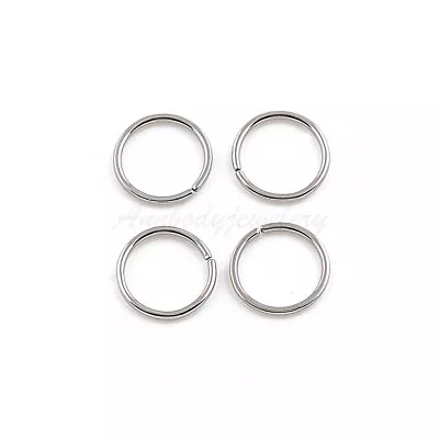 20G 18G 1/4" 5/16" 3/8" Gold Plated on Steel Seamless Nose Hoop Ear Tragus Ring - Image 1 of 3