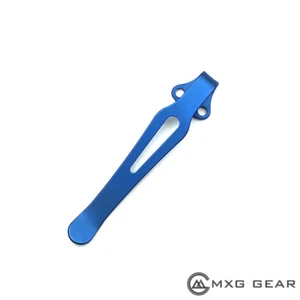 (Blue Color) Titanium Deep Carry Pocket Clip for Benchmade Griptilian Knife - Picture 1 of 4