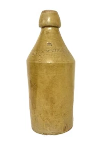 19th Century American Rice & McKinney's Salt-Glazed Stoneware Rootbeer Bottle - Picture 1 of 6