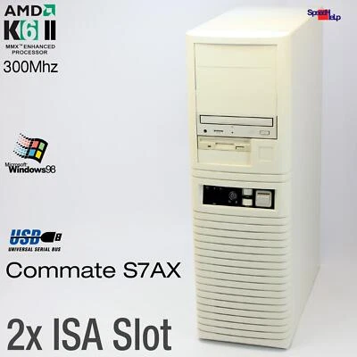 2x ISA Slot Commate S7AX CPU AMD K6-2 300MHz Computer PC RS-232 Parallel Sound - Image 1 of 4