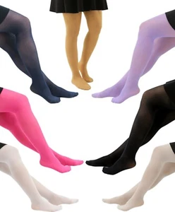 Girls Ultra Soft Footed Tights High Waist School Daily Stockings - Picture 1 of 15
