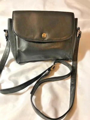 Bolso Bandolera/Hombro Vintage Etienne Aigner Cuero Negro, Buen Estado, W10 xAl 7 x D2 Foto 1 de 4