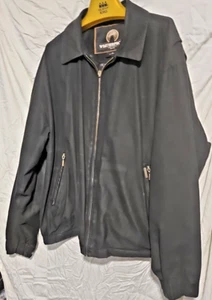 Vtg Weatherproof Black Faux Suede Jacket XL  Bomber Satin Lined Double Pockets  - Picture 1 of 8