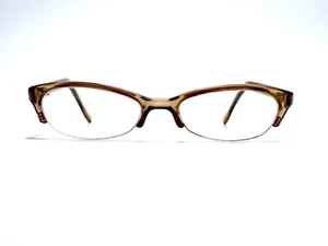 Gucci Clear Brown Oval Almond Half Rim Glasses Gold Temples GG2531 GN8 50 26 130 - Picture 1 of 8