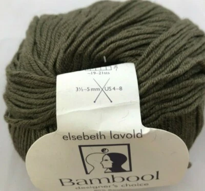 Madejas de hilo verde oliva Elsebeth Lavold BAMBOOL #9 lana de bambú Worsted Italia Foto 1 de 3